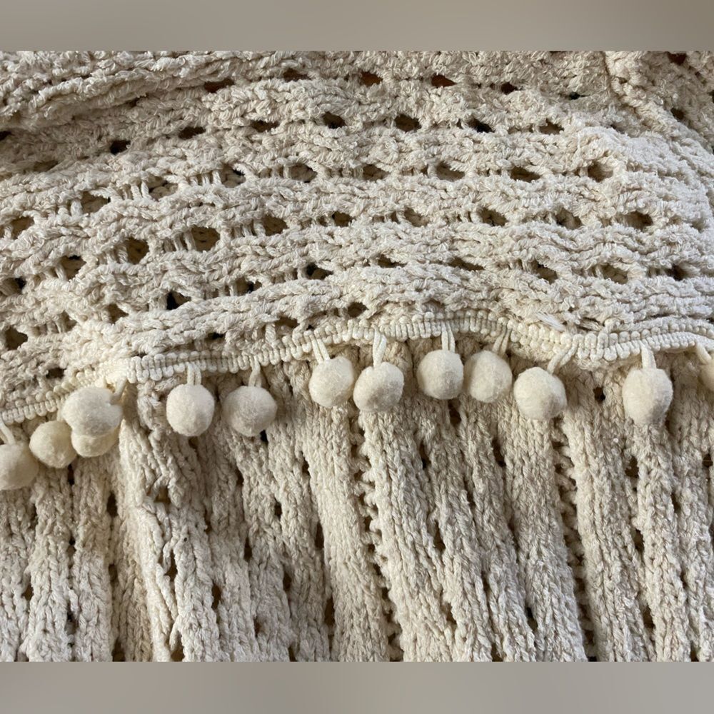 WILLOW & CLAY open-knit Crochet 
 sweater cottage chic soft delicate sz S EUC - Picture 8 of 15
